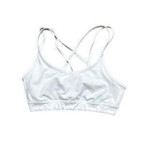 Mandela Cross Strap Sports Bra White Medium